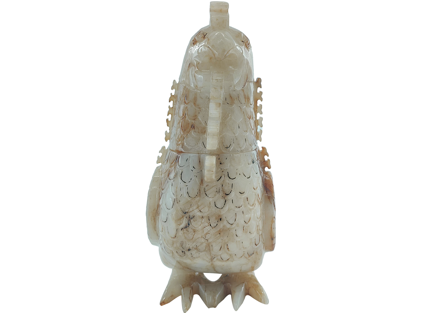 和田白玉雕玉鹰杯