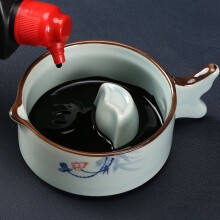 荷花墨池 带盖砚台墨海陶瓷水洗笔掭墨碟文房四宝 TN-1838